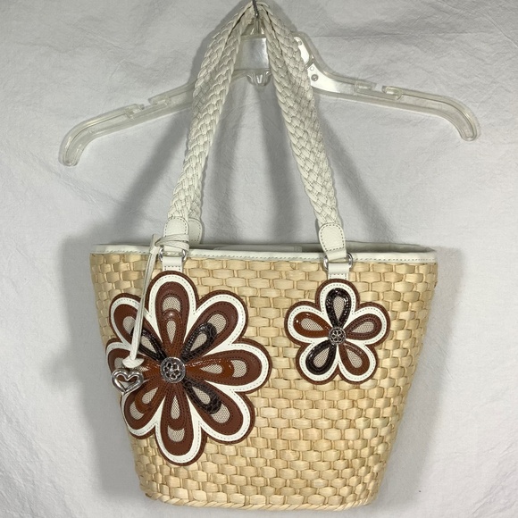 Brighton Handbags - NWOT - Brighton Straw Bag and matching Wallet - Floral